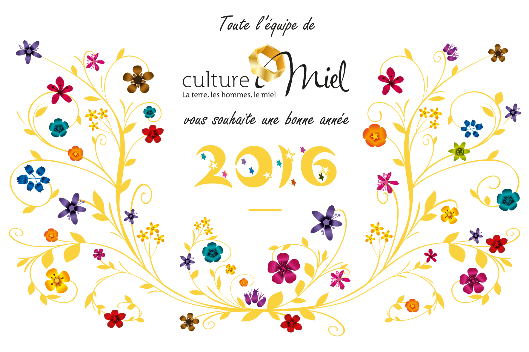 Carte de voeux bonne Année 2016 Culture Miel